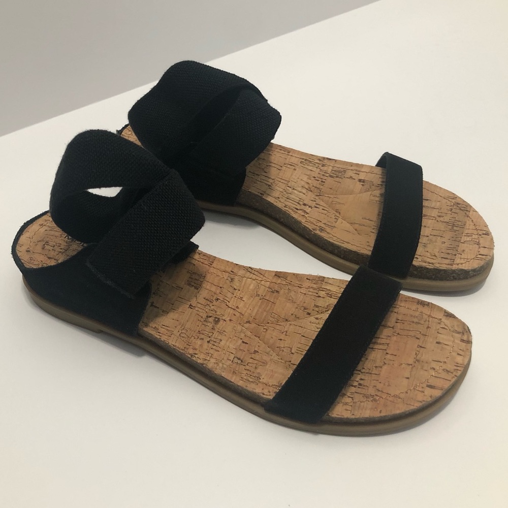 Moda Spana Rascal-C Black Suede Wedge Sandal